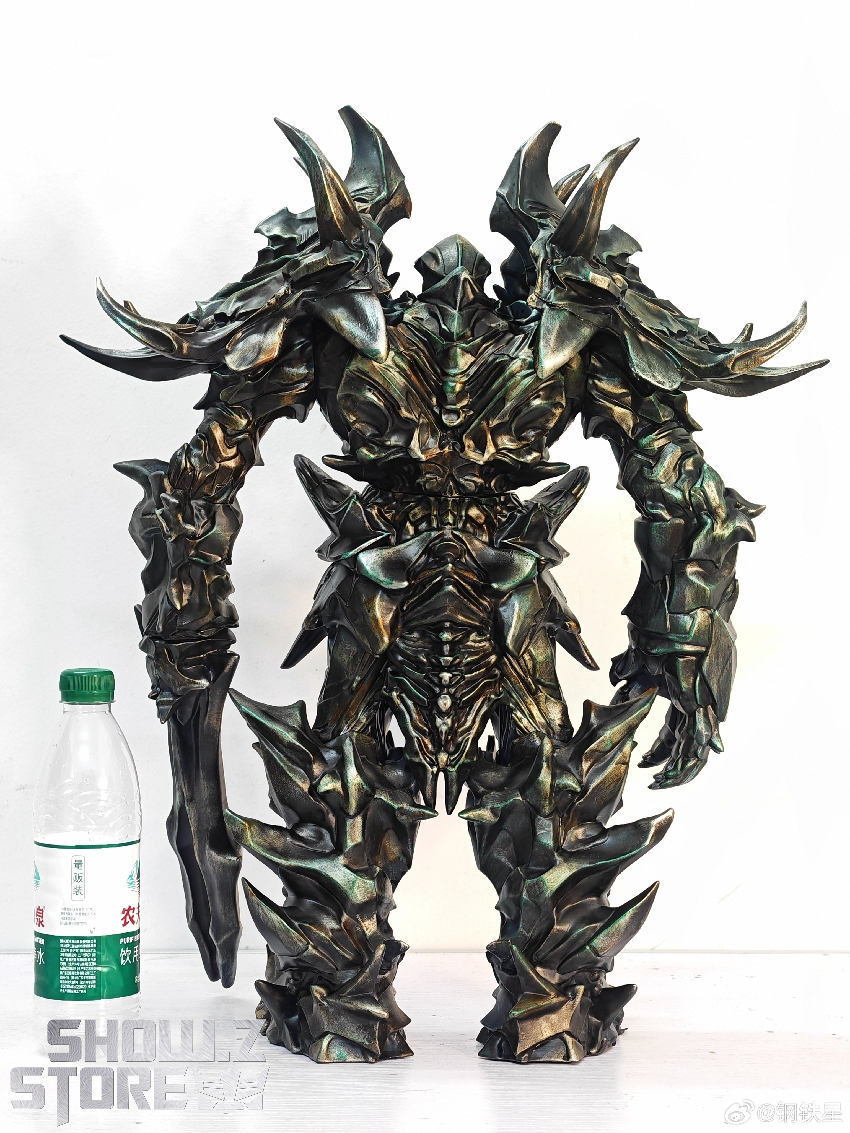 Black armored dinosaur figure showing detailed spiky back armor Black armored dinosaur figure showing detailed spiky back armor