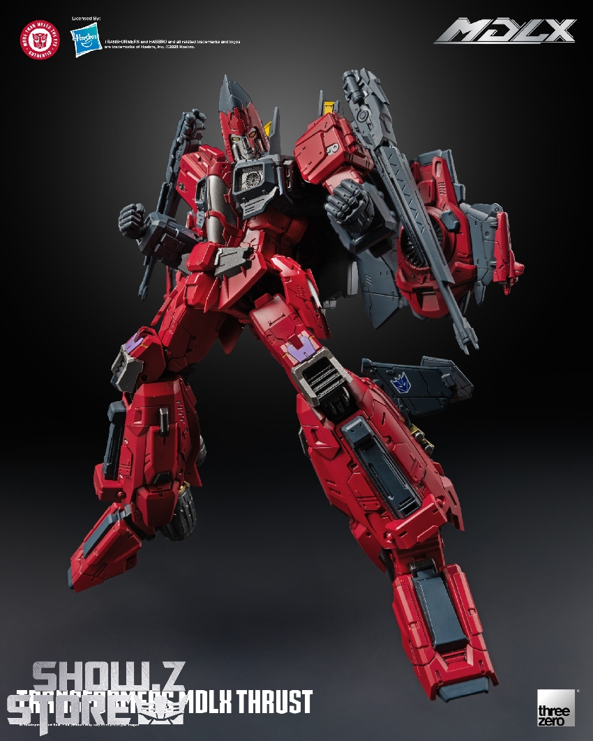 Red robot in armored configuration with weapon attachments Red robot in armored configuration with weapon attachments
