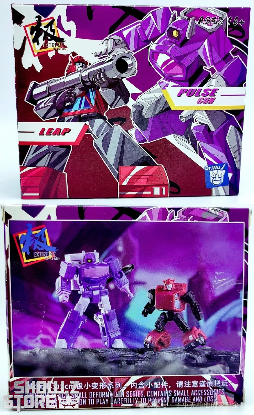 Product box packaging showing red black robot with purple combo Product box packaging showing red black robot with purple combo