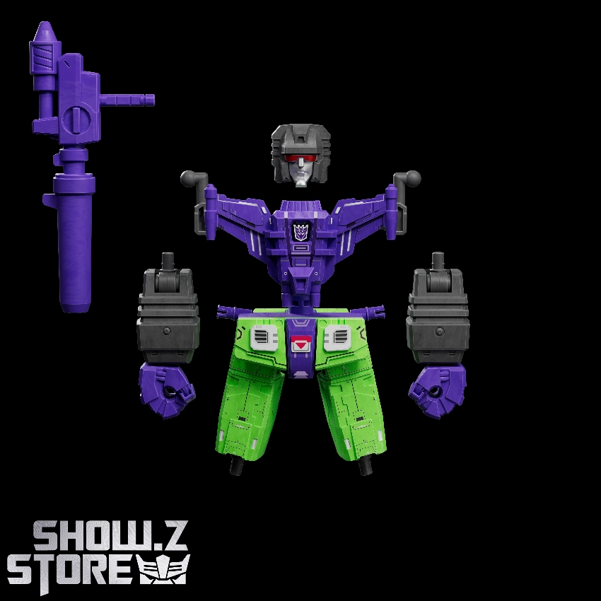 Green purple robot figure launcher weapon multiple poses Green purple robot figure launcher weapon multiple poses