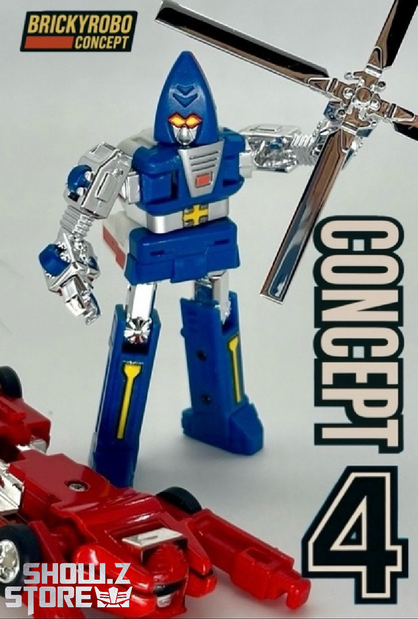 BrickyRobo Concept 4 blue robot in full robot mode display BrickyRobo Concept 4 blue robot in full robot mode display