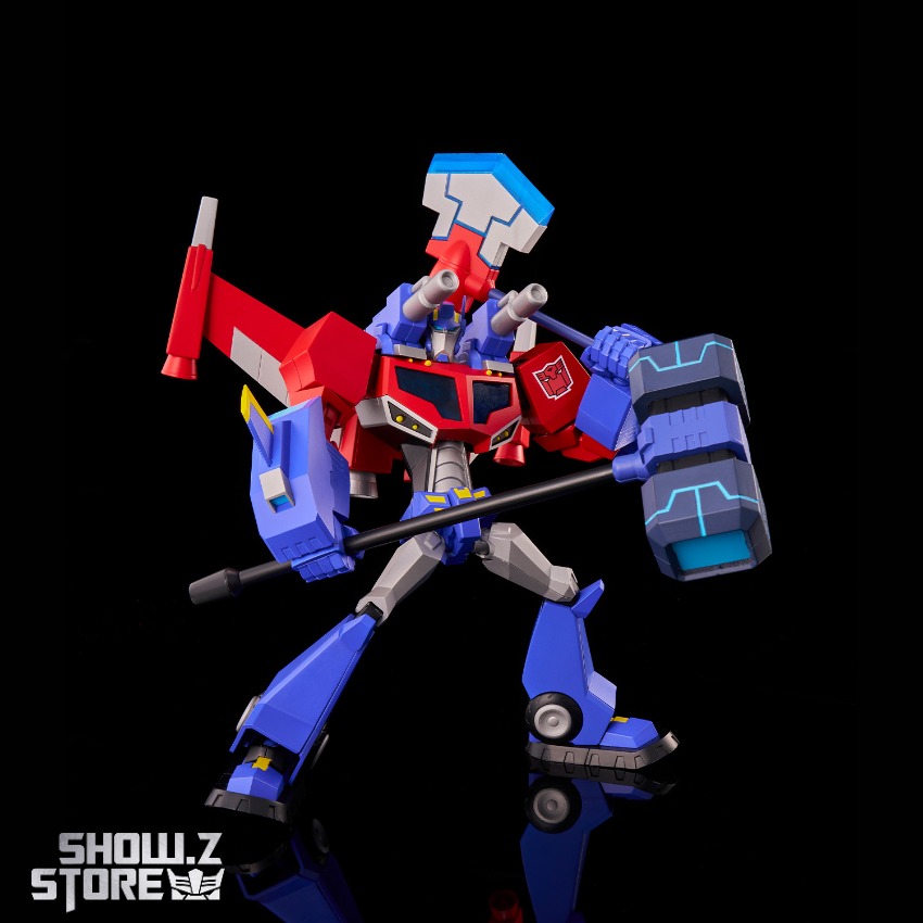 Optimus Prime robot with large shoulder weapons Optimus Prime robot with large shoulder weapons