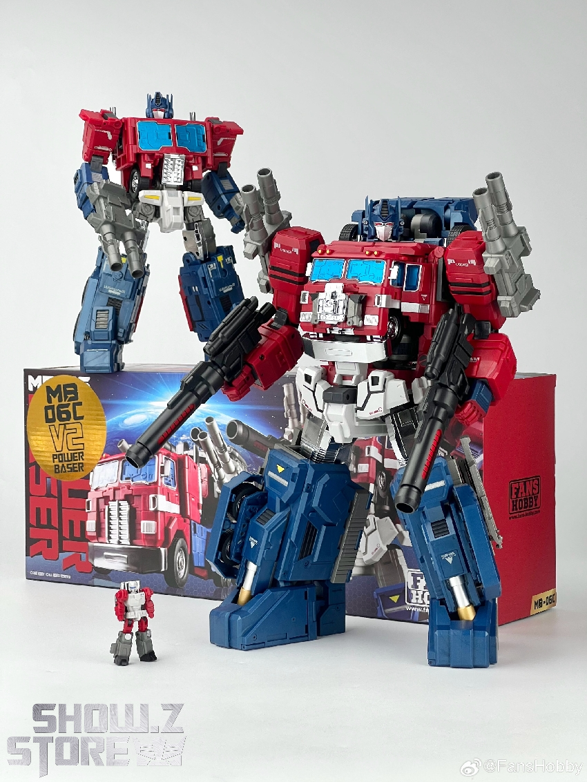 FansHobby Power Baser red blue robot warrior pose weapons FansHobby Power Baser red blue robot warrior pose weapons