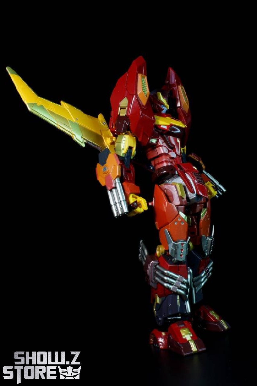 Red Rodimus Hot Rod robot in action pose Red Rodimus Hot Rod robot in action pose