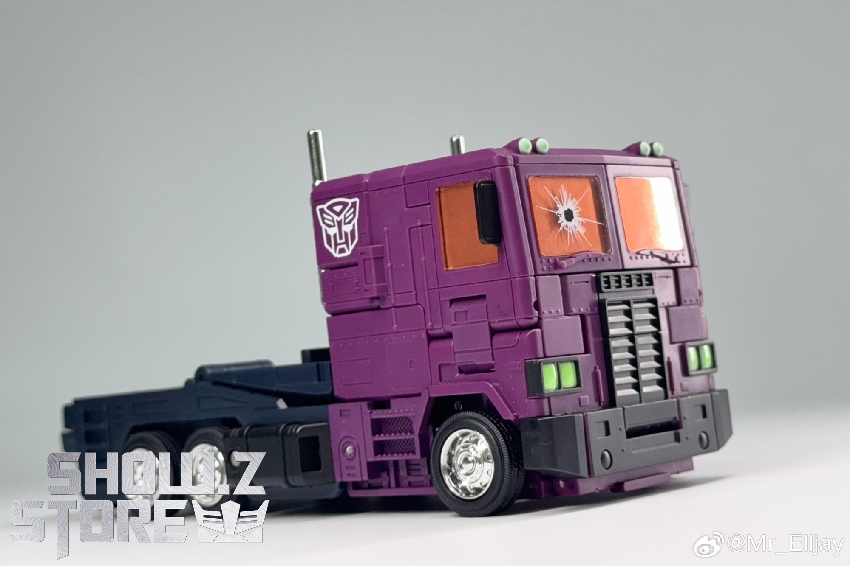 Shattered Glass Optimus Prime robot dark purple color scheme Shattered Glass Optimus Prime robot dark purple color scheme