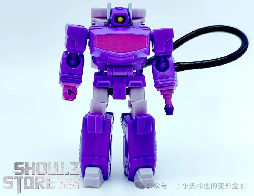 Purple robot with white accents and chain keychain attachment Purple robot with white accents and chain keychain attachment