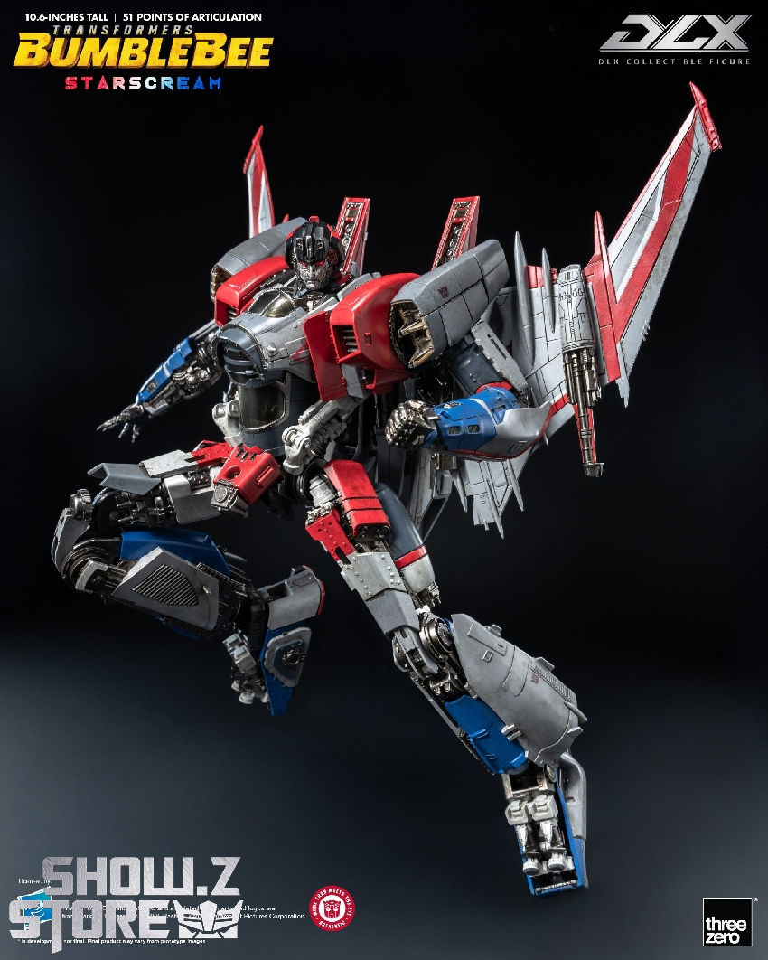 DLX Bumblebee Starscream robot back stance view DLX Bumblebee Starscream robot back stance view