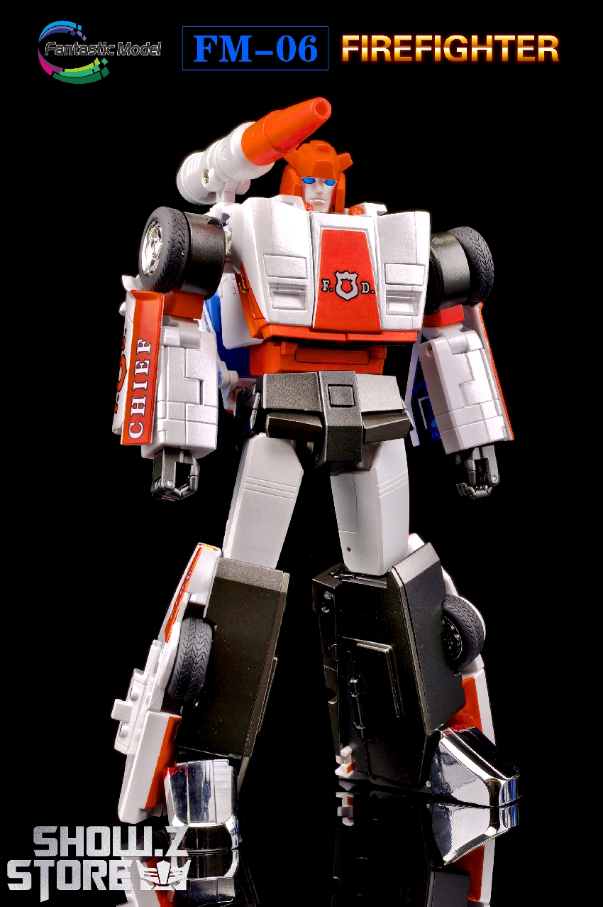 FM-06 Firefighter red orange flame effect cannon articulated robot FM-06 Firefighter red orange flame effect cannon articulated robot