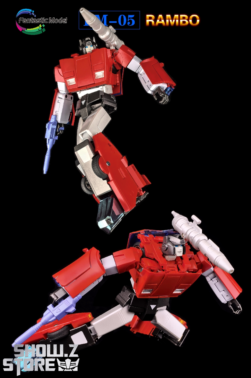Fantastic Model FM-05 Rambo red white robot figure dual vehicle modes Fantastic Model FM-05 Rambo red white robot figure dual vehicle modes