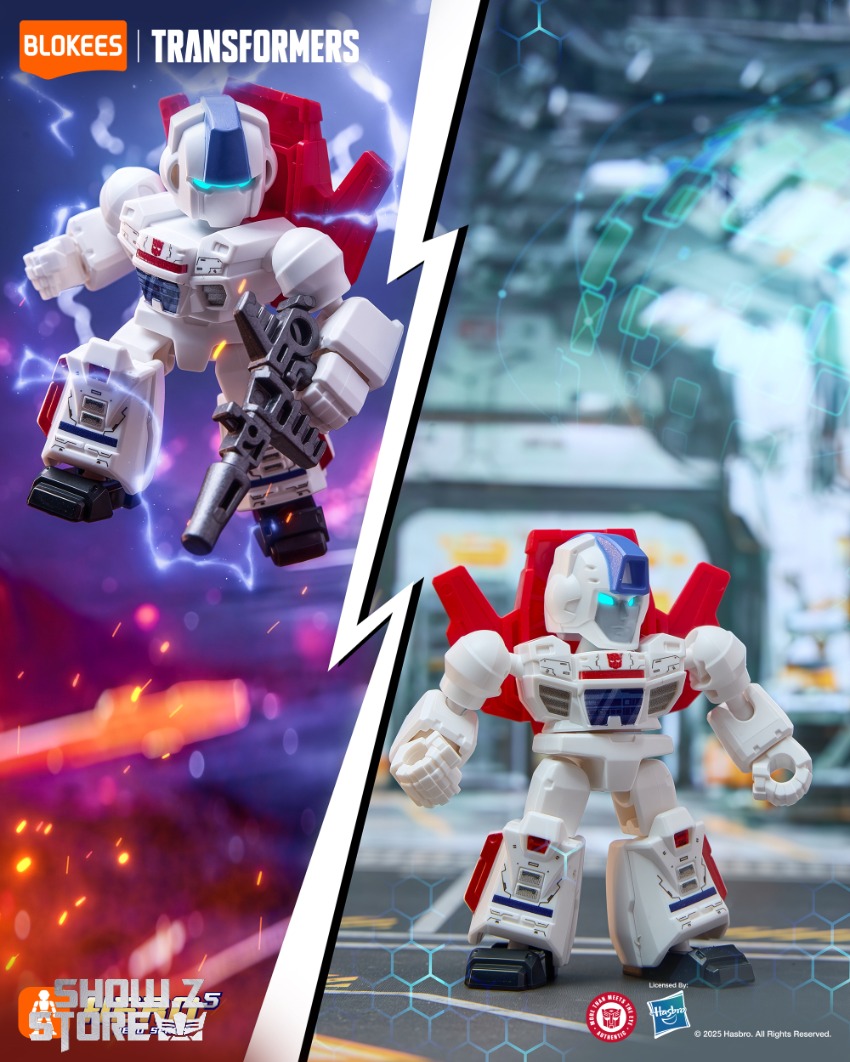 Red and white Transformers Defender robot figures Red and white Transformers Defender robot figures