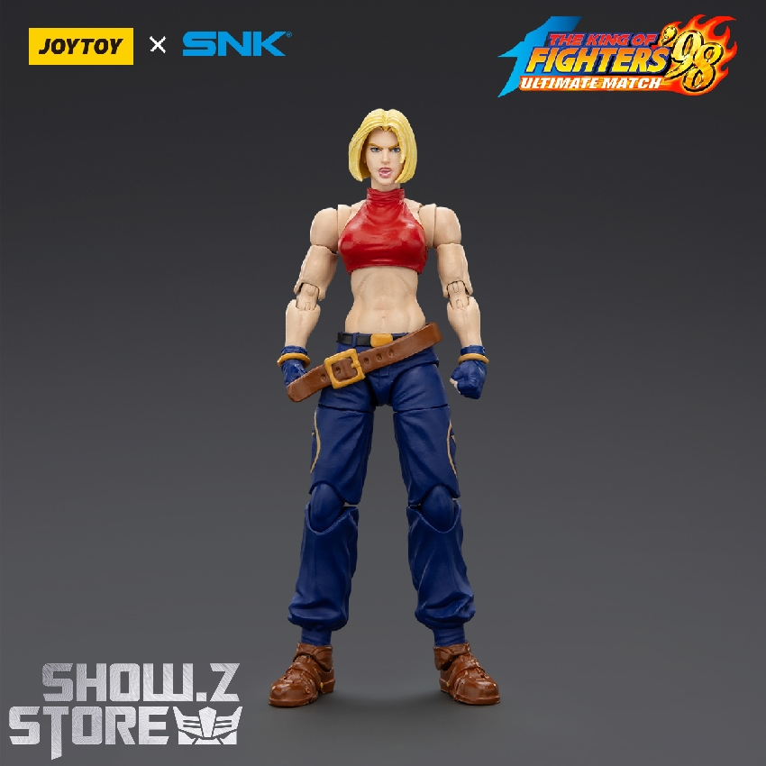 JoyToy 1/18 SNK KOF 98UM Blue Mary action figure front stance JoyToy 1/18 SNK KOF 98UM Blue Mary action figure front stance
