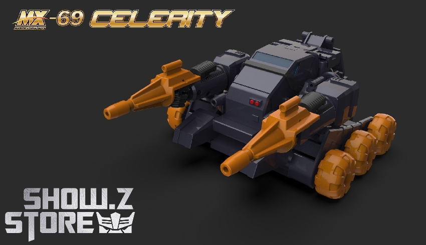 MX-69 Celerity vehicle alt-mode orange and black racing car MX-69 Celerity vehicle alt-mode orange and black racing car