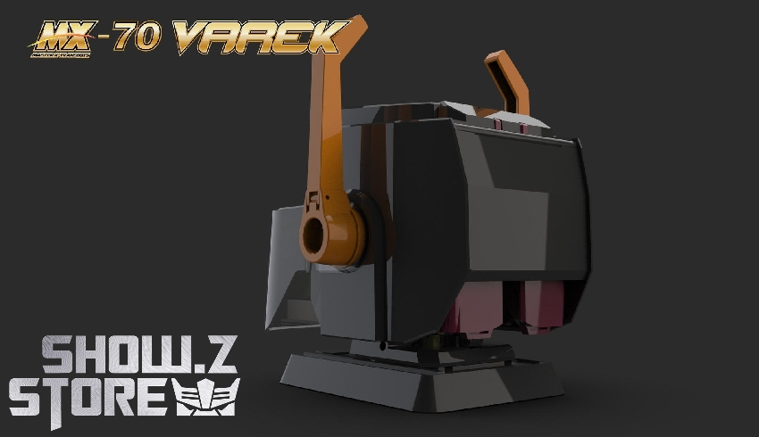 XTransbots MX-70 Varek gray and brown robot with orange limbs XTransbots MX-70 Varek gray and brown robot with orange limbs