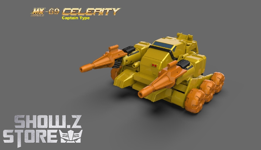 MX-69C yellow robot showing vehicle mode transformation MX-69C yellow robot showing vehicle mode transformation
