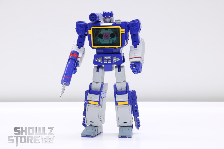 Robot in fighting stance with extended cannon and aircraft companion Robot in fighting stance with extended cannon and aircraft companion