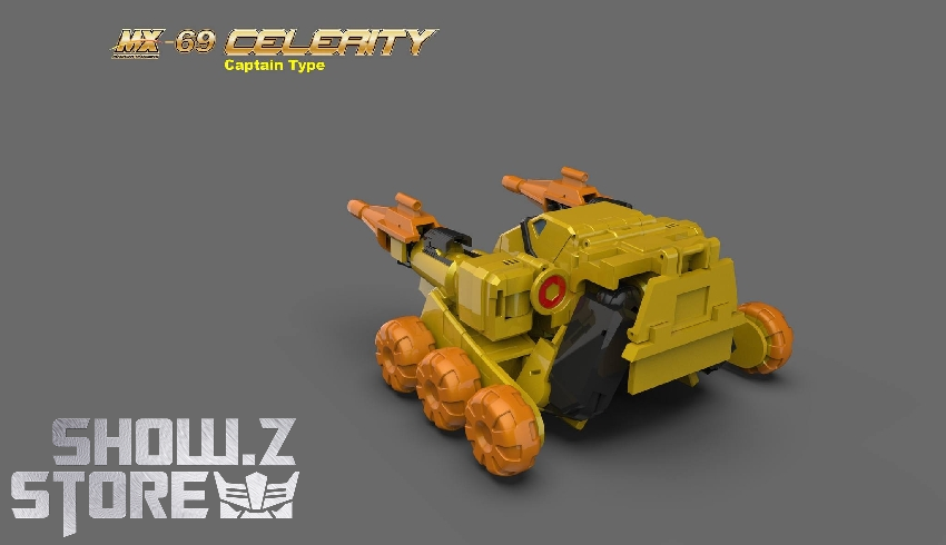 MX-69C yellow robot vehicle mode alternate angle view MX-69C yellow robot vehicle mode alternate angle view