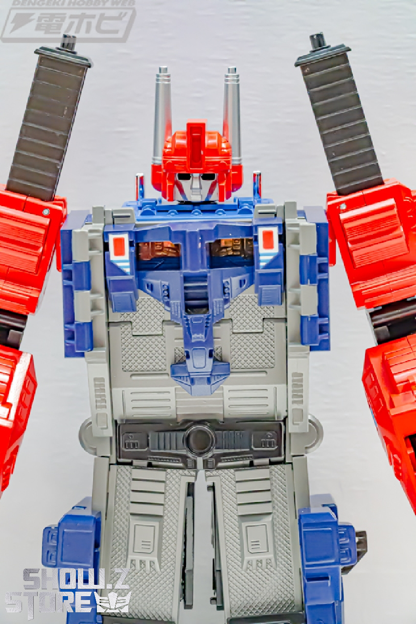 Blue and red Delta Magnus robot in standing pose Blue and red Delta Magnus robot in standing pose