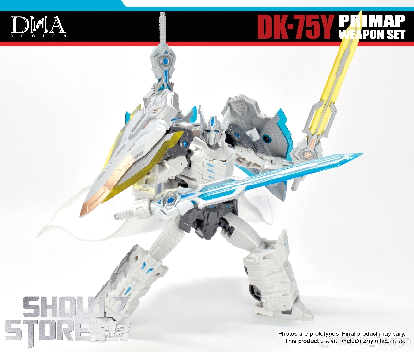 DNA Design DK-75Y Primap robot equipped with yellow sword pose display DNA Design DK-75Y Primap robot equipped with yellow sword pose display