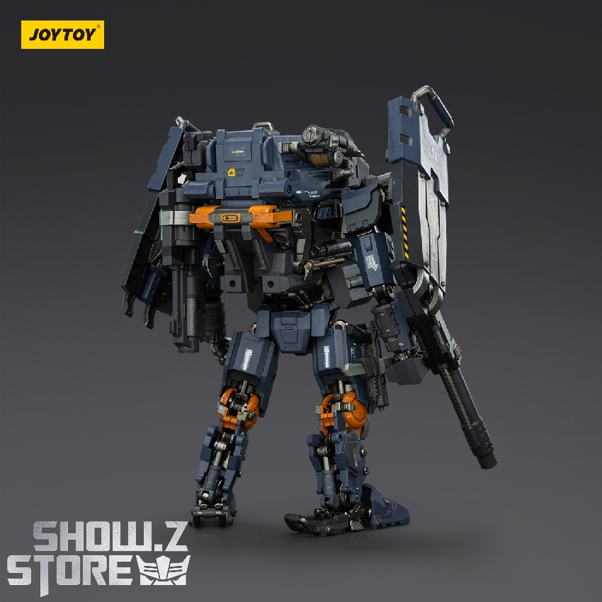 Storm Lucis mech with large rifle in combat stance Storm Lucis mech with large rifle in combat stance