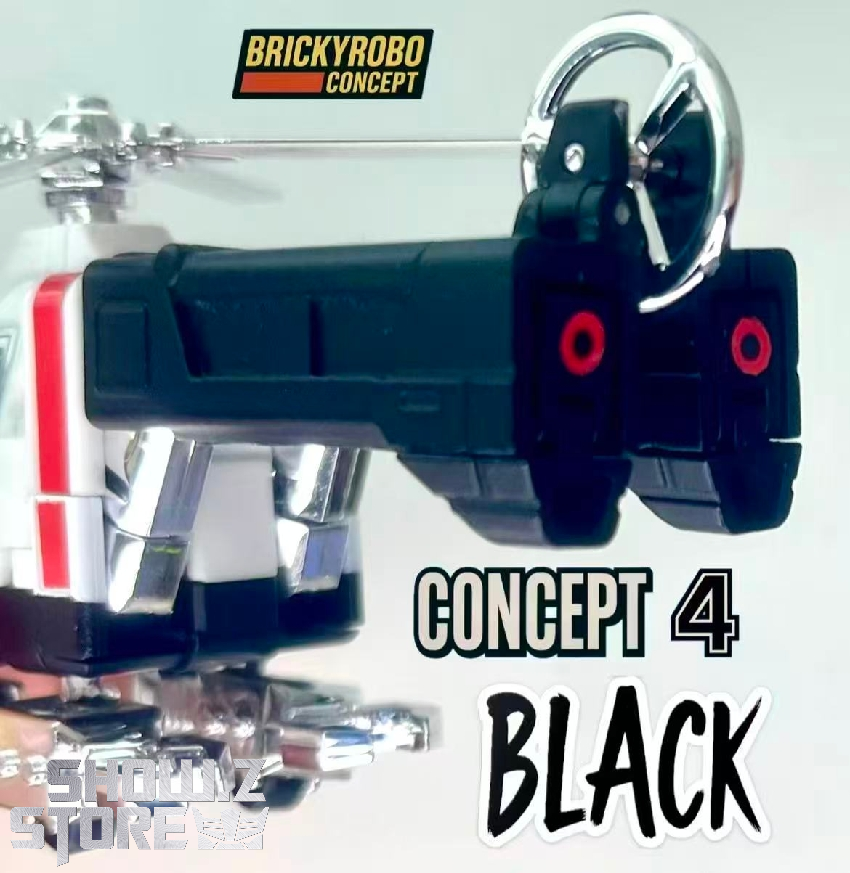 BrickyRobo Concept 4 black robot with bonus cannon accessory BrickyRobo Concept 4 black robot with bonus cannon accessory