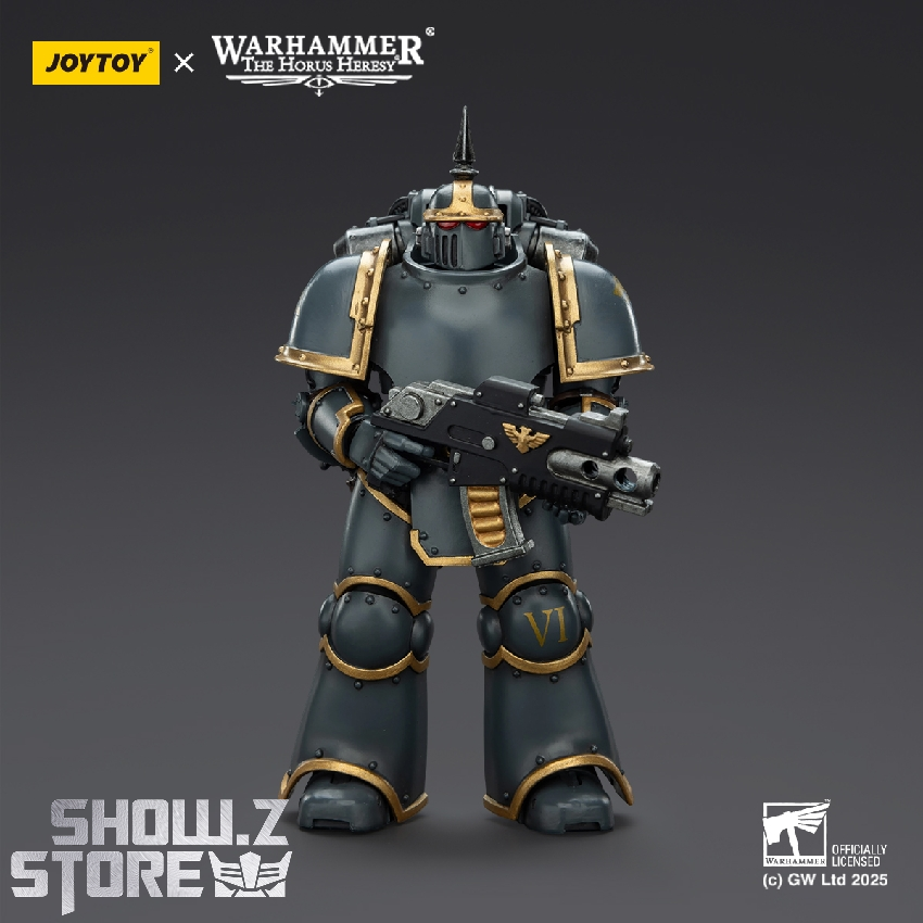 JoyToy Warhammer Space Wolves blue black armor MK3 Tactical Legionary pose JoyToy Warhammer Space Wolves blue black armor MK3 Tactical Legionary pose