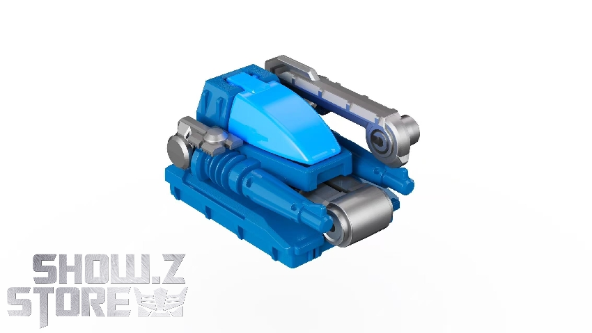 Blokees Optimus Prime blue modular robot in compact stance Blokees Optimus Prime blue modular robot in compact stance