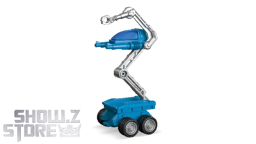 Blokees Optimus Prime blue robot with articulated arm on wheels Blokees Optimus Prime blue robot with articulated arm on wheels