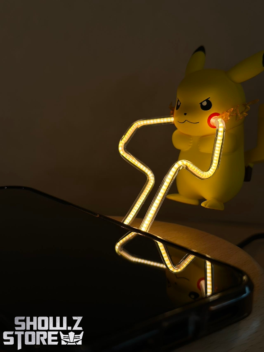 WU XIAN'S Pikachu magnetic wireless charger with neon yellow outline WU XIAN'S Pikachu magnetic wireless charger with neon yellow outline