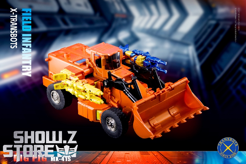 XTransbots MX-41S Dig-Pig Scoop orange yellow construction robot XTransbots MX-41S Dig-Pig Scoop orange yellow construction robot