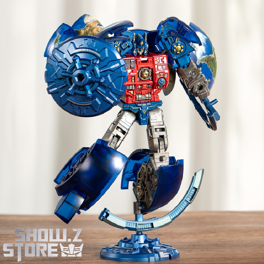 WK-127 Earth Guardian blue robot full figure display stand WK-127 Earth Guardian blue robot full figure display stand