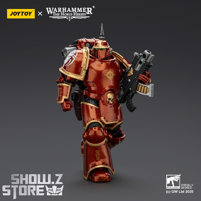 JoyToy Warhammer Thousand Sons teal armor marine front pose detailed JoyToy Warhammer Thousand Sons teal armor marine front pose detailed