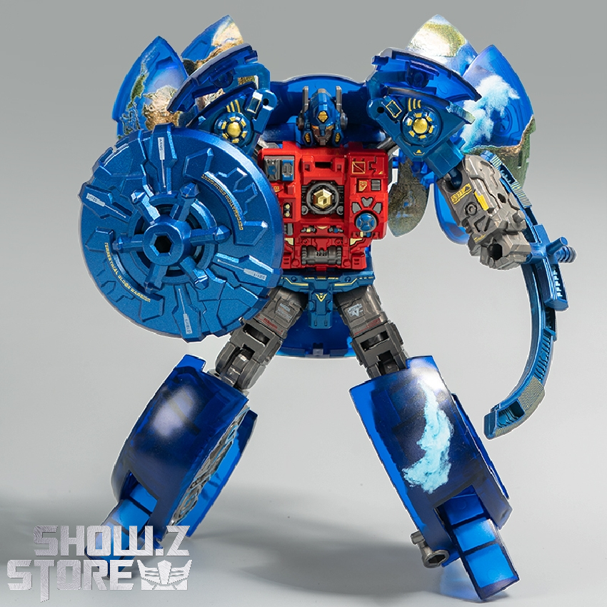 WK-127 Earth Guardian blue robot multiple angle poses WK-127 Earth Guardian blue robot multiple angle poses