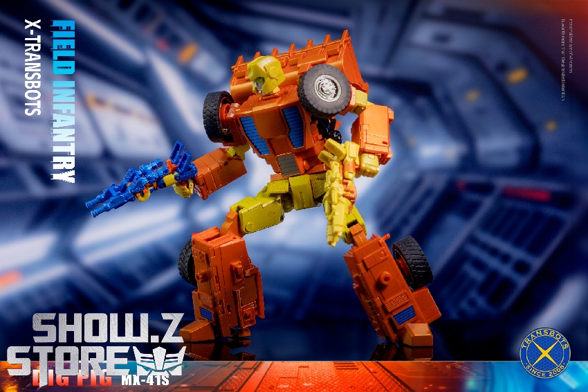 XTransbots Dig-Pig robot yellow excavator construction vehicle XTransbots Dig-Pig robot yellow excavator construction vehicle
