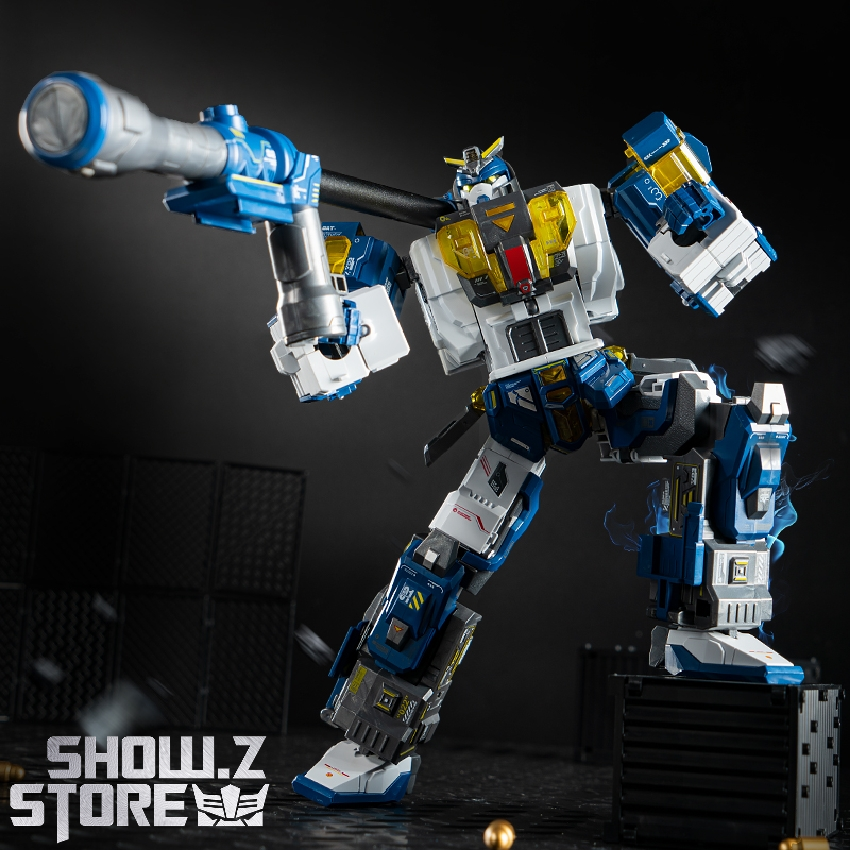 WK-125 Blue Cold Front robot aiming large cannon weapon WK-125 Blue Cold Front robot aiming large cannon weapon