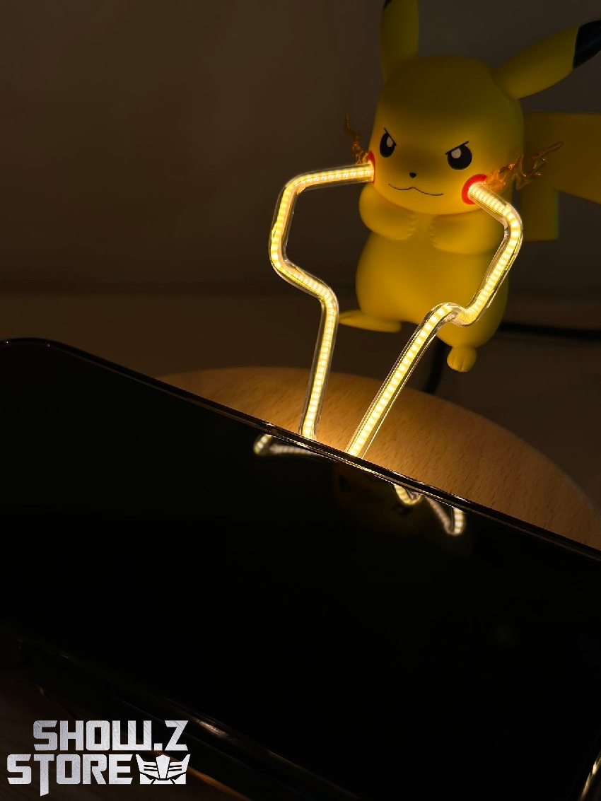 WU XIAN'S Pikachu wireless charger front pose with neon light WU XIAN'S Pikachu wireless charger front pose with neon light