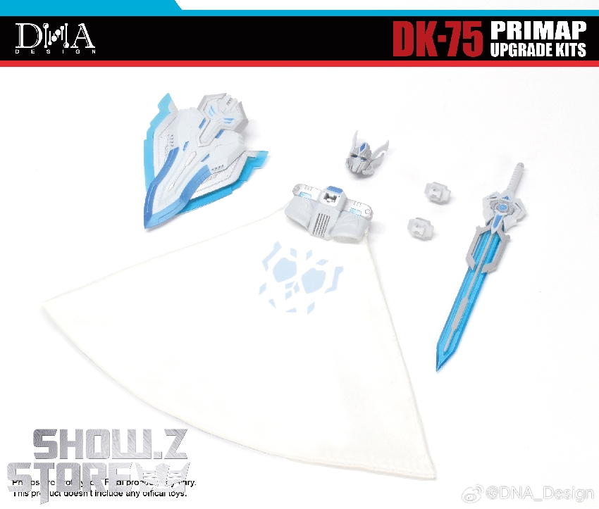 DNA Design DK-75 Prime upgrade kit parts including shield, weapons, and accessories DNA Design DK-75 Prime upgrade kit parts including shield, weapons, and accessories
