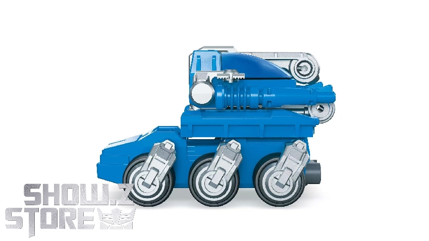 Blokees Optimus Prime stacked blue modules transforming configuration Blokees Optimus Prime stacked blue modules transforming configuration