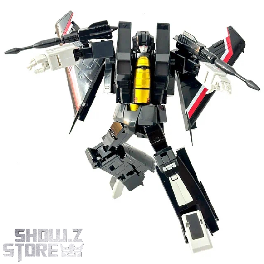MakeToys MTRC-09 White Wash black and white jet robot in robot mode MakeToys MTRC-09 White Wash black and white jet robot in robot mode