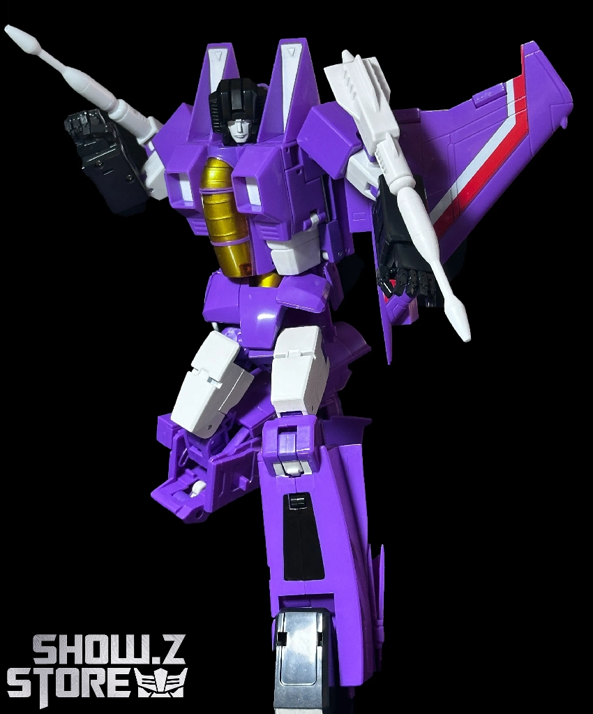 MakeToys MTRC-08 Violet Hour purple jet fighter robot in robot mode MakeToys MTRC-08 Violet Hour purple jet fighter robot in robot mode