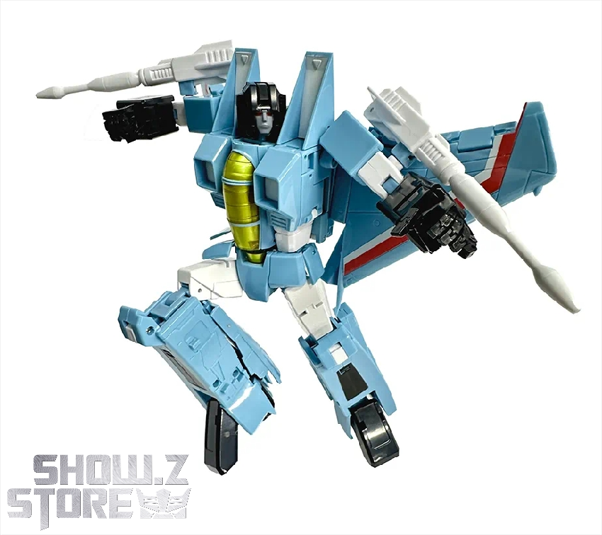 MakeToys MTRC-06 Moody Blue dark blue jet aircraft mode side view MakeToys MTRC-06 Moody Blue dark blue jet aircraft mode side view