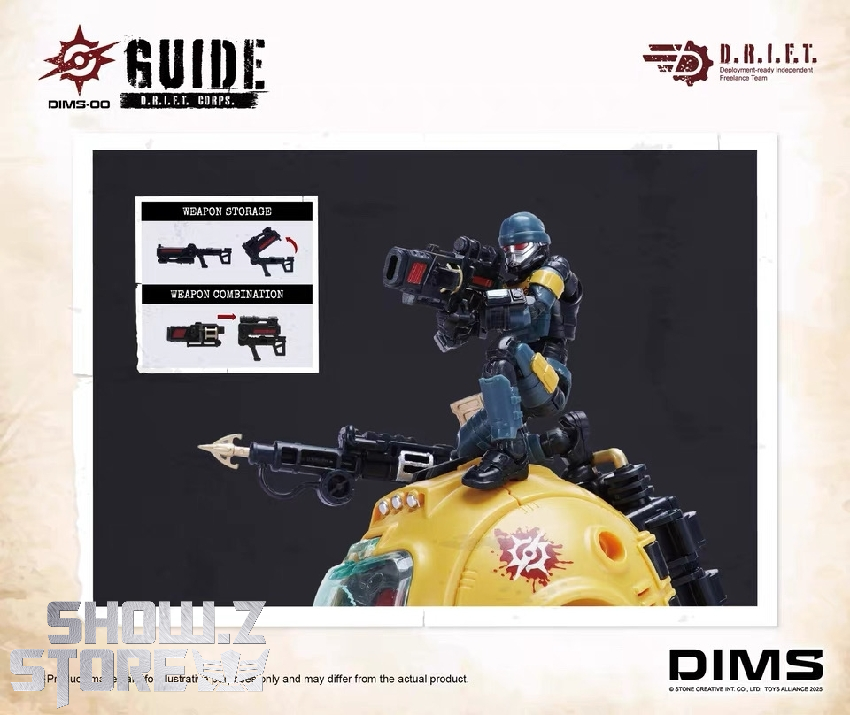 Drift Guide robot in standing combat-ready pose Drift Guide robot in standing combat-ready pose