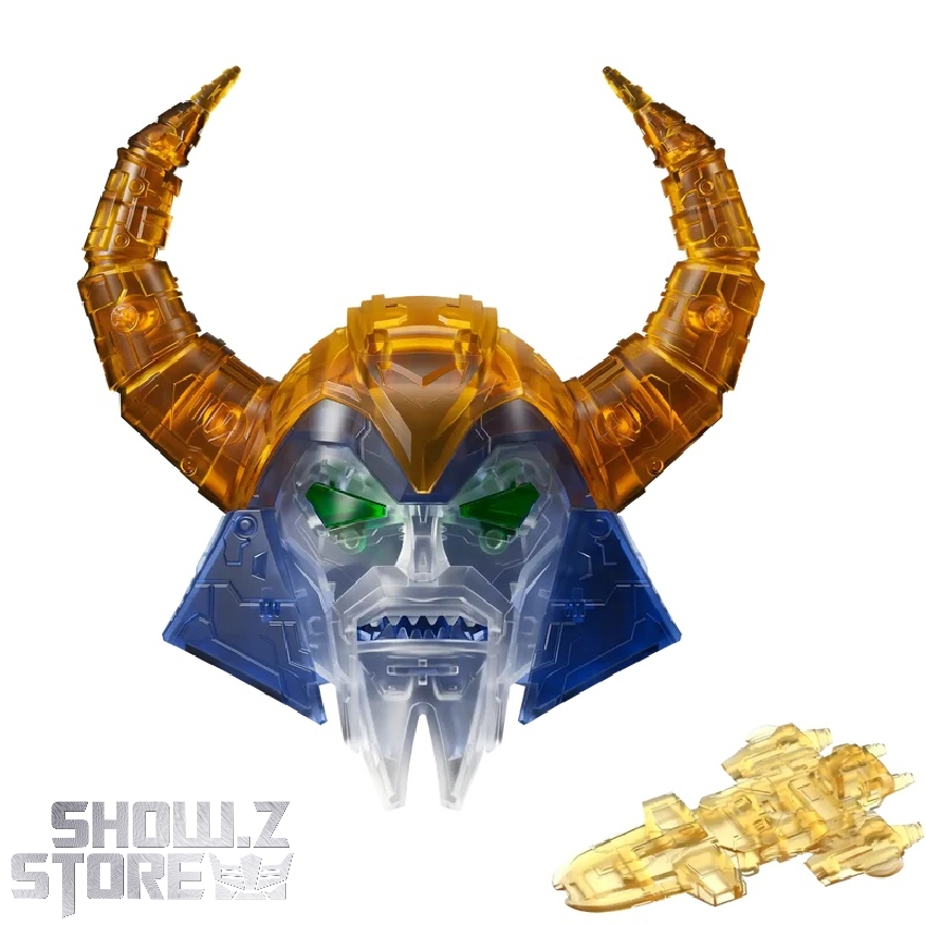 Blokees Transformers Unicron transparent head with golden horns and blue visor Blokees Transformers Unicron transparent head with golden horns and blue visor