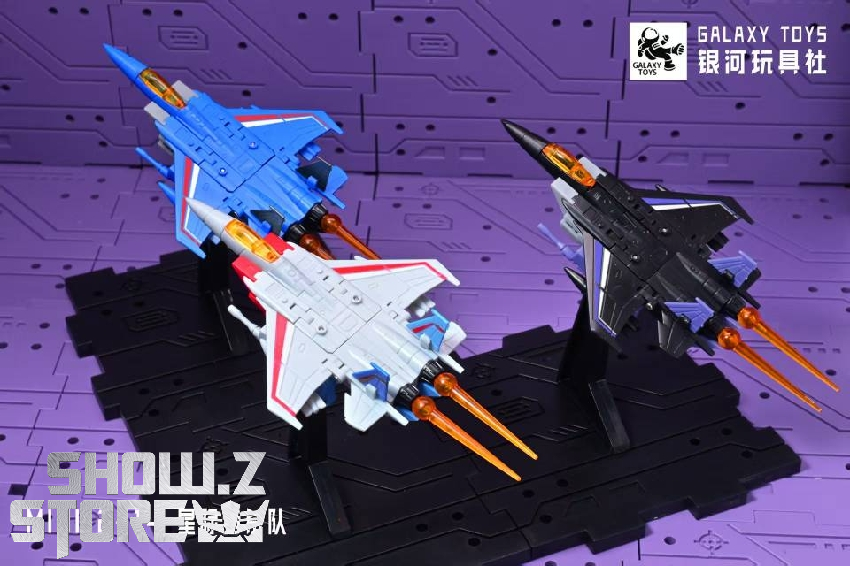 Three Galaxy Toys mini Transformers figures Starscream Thundercracker Skywarp Three Galaxy Toys mini Transformers figures Starscream Thundercracker Skywarp