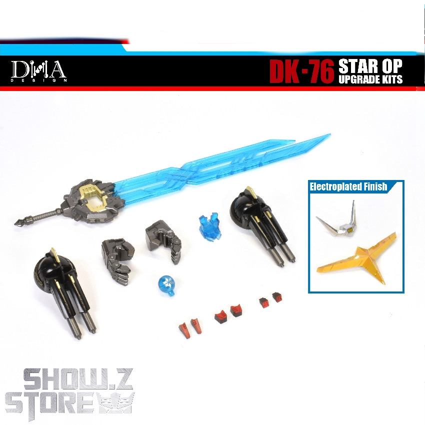 DNA Design DK-76 Star OP upgrade kit components with cyan sword DNA Design DK-76 Star OP upgrade kit components with cyan sword