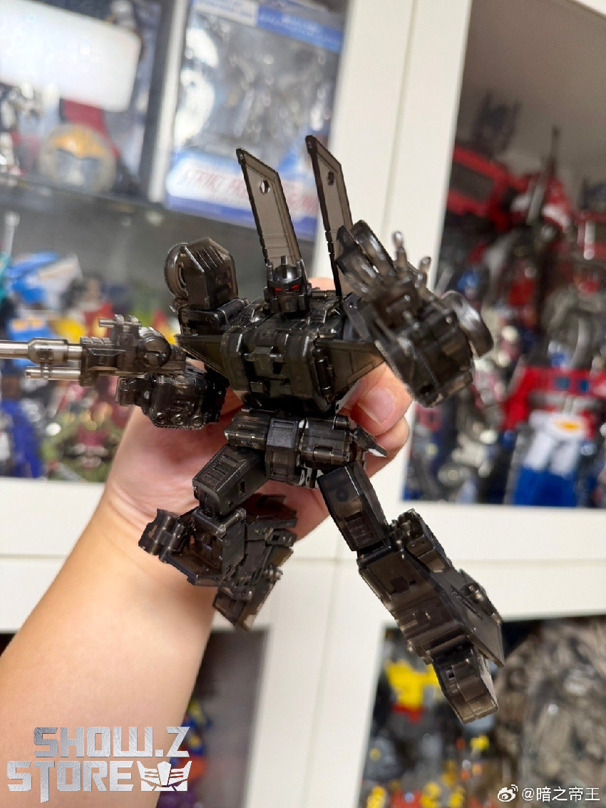Newage Sixshot black transparent robot full body view Newage Sixshot black transparent robot full body view
