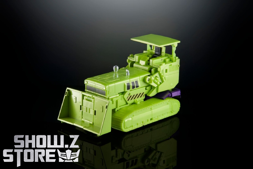 Bonecrusher Scavenger in lime green vehicle form with articulated components Bonecrusher Scavenger in lime green vehicle form with articulated components