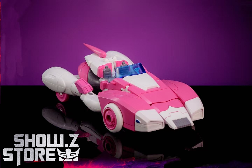 Pink female robot in vehicle car mode transformation Pink female robot in vehicle car mode transformation