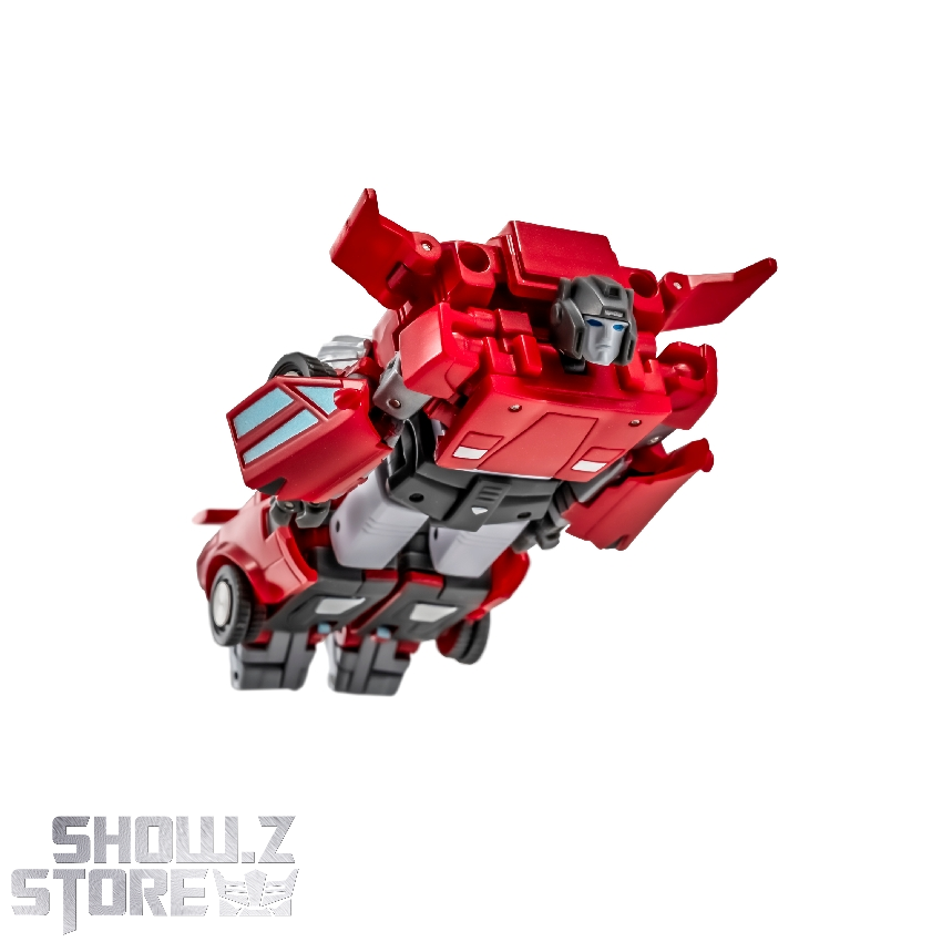Newage H71 Dick red robot displaying vehicle car mode transformation Newage H71 Dick red robot displaying vehicle car mode transformation