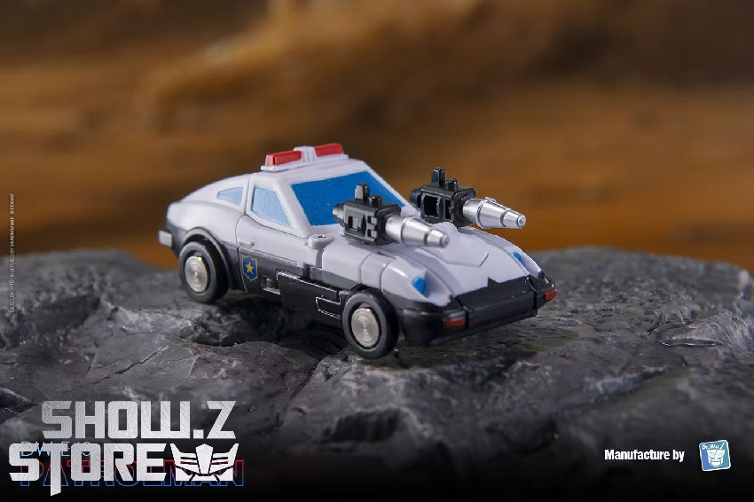 Blue patrol car compact version with detailed vehicle body engineering accessories Blue patrol car compact version with detailed vehicle body engineering accessories