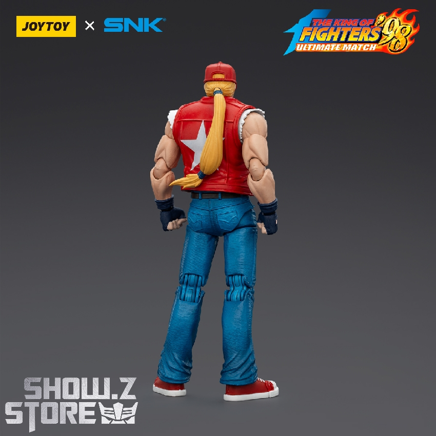 Terry Bogard character back view in red and blue outfit Terry Bogard character back view in red and blue outfit
